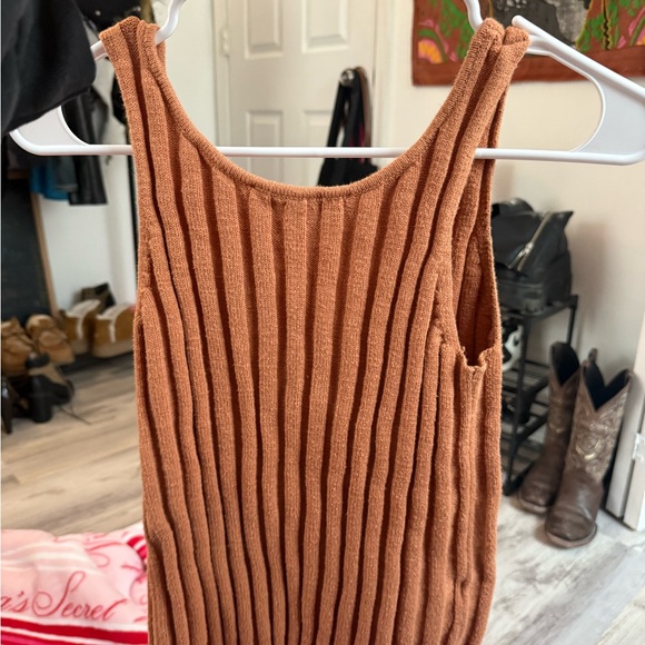 LOFT Terracotta Ribbed Button-Front Top - Picture 4 of 7